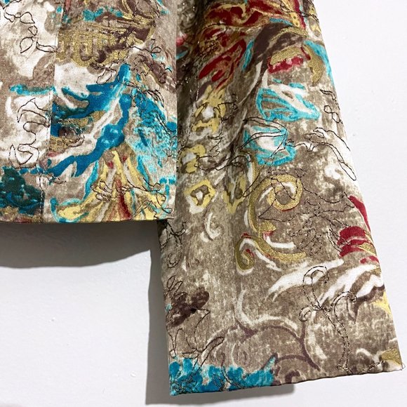 Chico's Cotton-Silk Oriental Floral Design Stephan Jacket - Picture 7 of 14